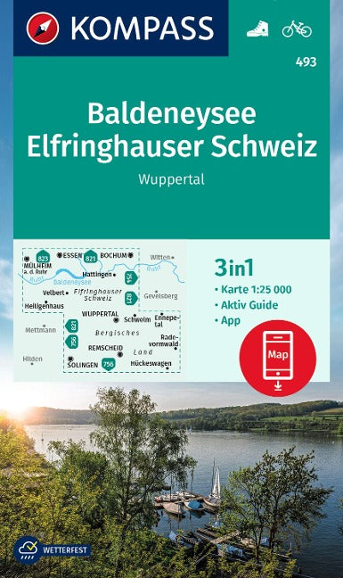 493 Baldeneysee-Elfringhauser Schweiz - Kompass Wanderkarte 1:25.000