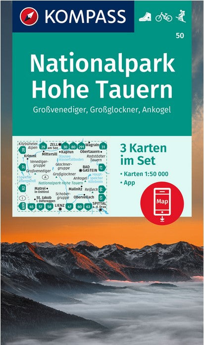 50 Hohe Tauern Wanderkarte Kompass