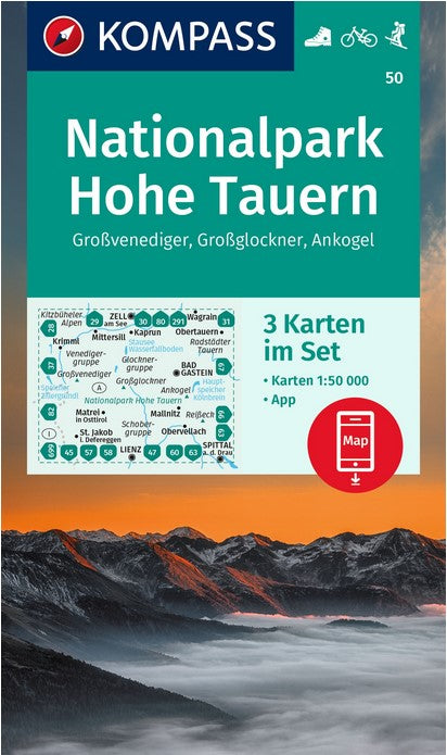 50 Hohe Tauern Wanderkarte Kompass