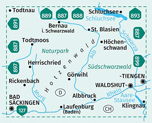 898 St.Blasien, Todtmoos, Hotzenwald 1:25.000 - Kompass Wanderkarte
