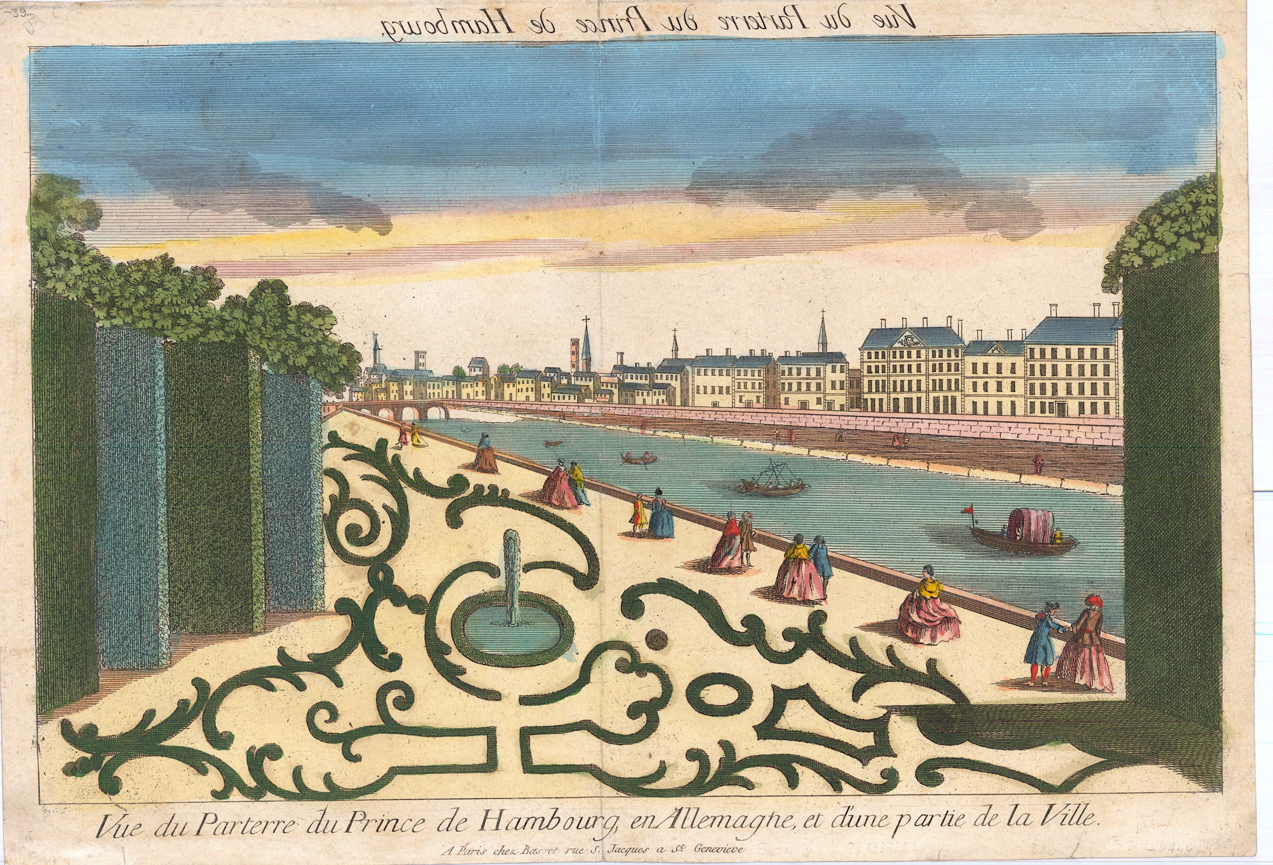 Paul André Basset, nach Jacques Chéreau: Vue du Parterre du Prince de Hambourg. 1760