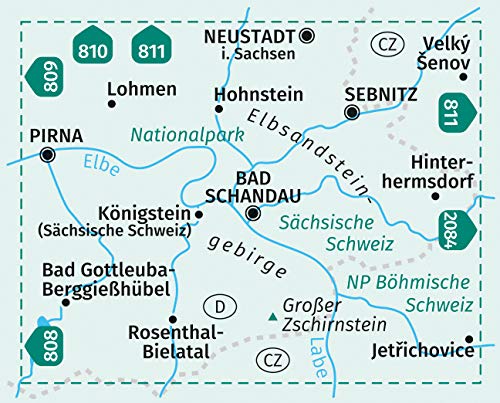761 Elbsandsteingebirge / Sächsische Schweiz  1:25.000 - Kompass Wanderkarte