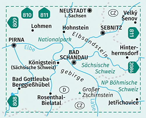 761 Elbsandsteingebirge / Sächsische Schweiz 1:25.000 - Kompass Wanderkarte