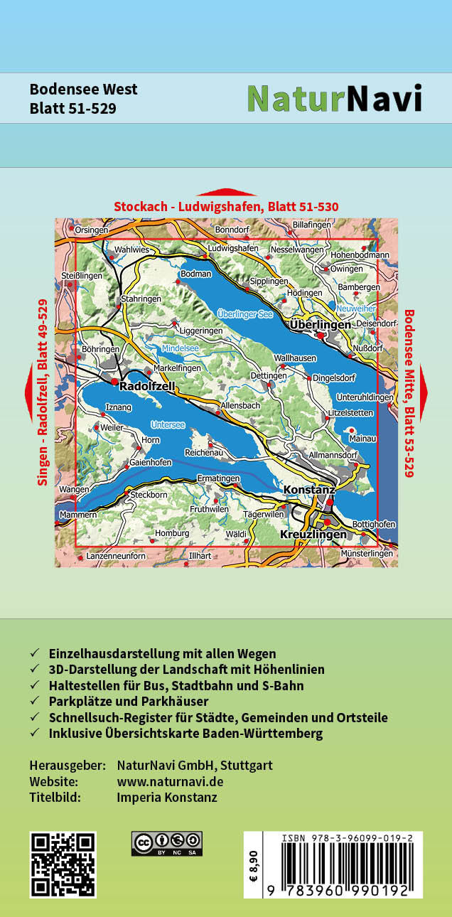 Bodensee West - 1:25.000 NaturNavi Wanderkarte