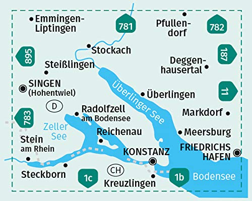 1a Bodensee West 1:50.000 - Kompass Wanderkarte