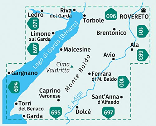 129 Monte Baldo 1:25.000 - Kompass Wanderkarte