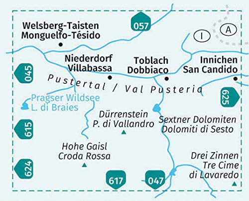 635 Hochpustertal/Alta Pusteria 1:25.000 - Kompass Wanderkarte