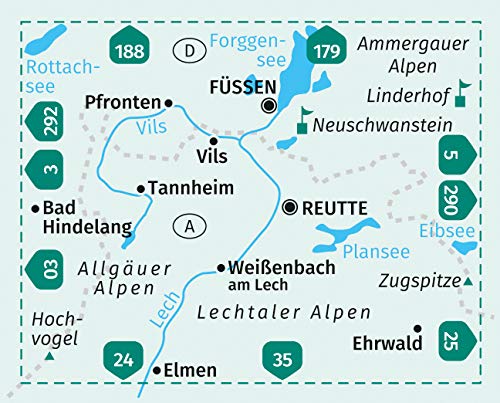 4 Füssen, Außerfern 1:50.000 - Kompass Wanderkarte