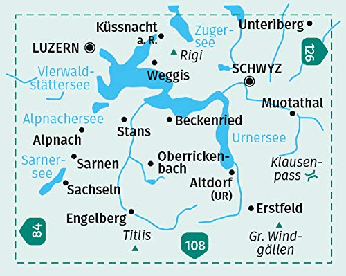 116  Vierwaldstätter See, Luzern 1:50.000 - Kompass Wanderkarte