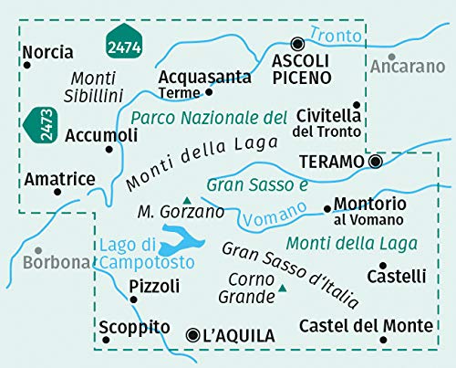 2476 Gran Sasso Kompass Wanderkarte Blattschnitt