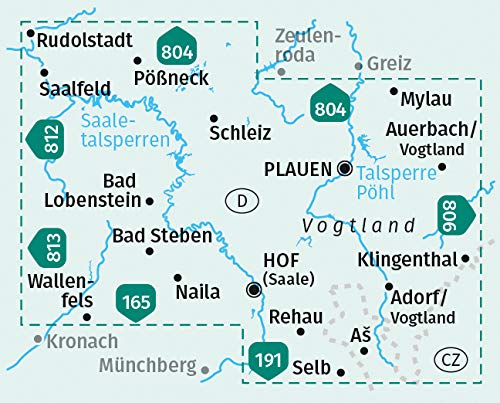 805 Vogtland, Saaletalsperren 1:50.000 - Kompass Wanderkarte