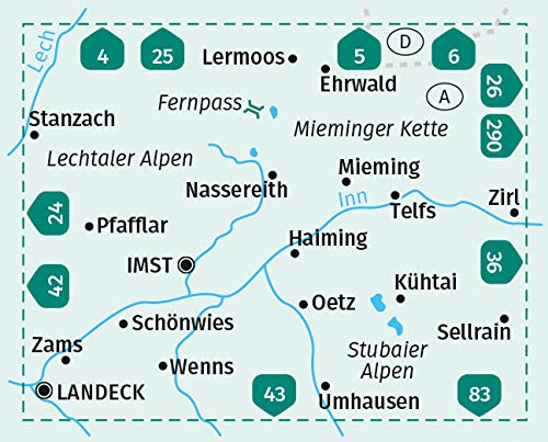 35 Imst, Telfs, Kühtai 1:50.000 - Kompass Wanderkarte