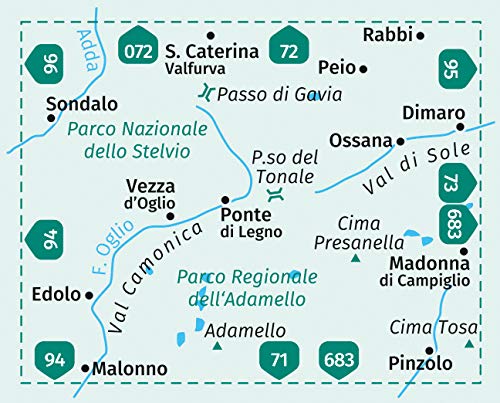 107 Ponte di Legno 1:50.000 - Kompass Wanderkarte
