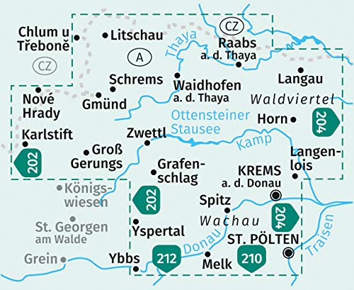 203 Waldviertel, Kamptal, Wachau  1:50.000 - Kompass Wanderkartenset