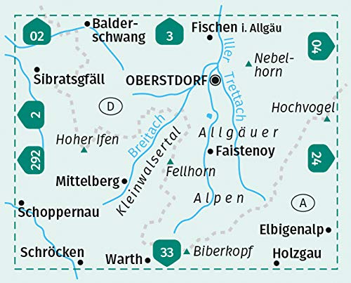 03 Oberstdorf, Kleinwalsertal - 1:25000  Kompass Wanderkarte