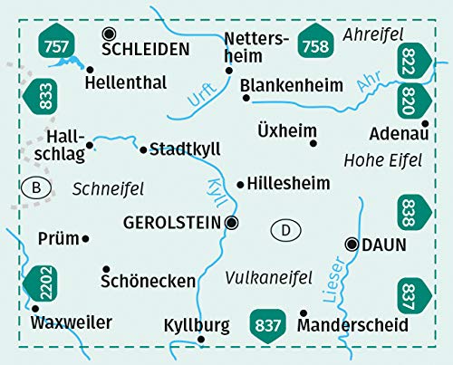 836 Schneifel, Ahreifel 1:50.000 - Kompass Wanderkarte