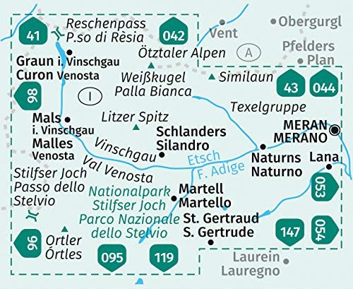 670 Vinschgau / Val Venosta 1:25.000 - Kompass Wanderkarte