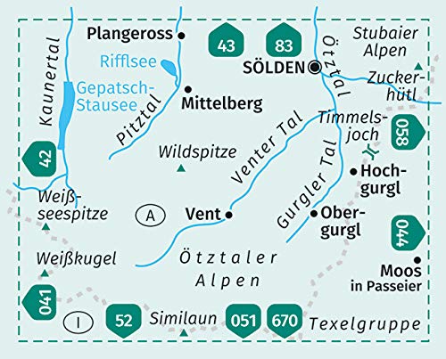 042 Inneres Ötztal und Pitztal 1:25000 - Kompass Wanderkarte