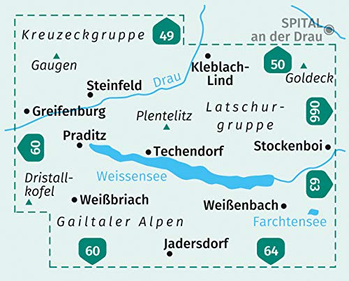 060 Weißensee 1:25.000 - Kompass Wanderkarte