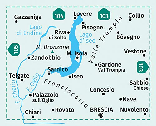 106 Lago d'Iseo, Valle Trompia, Franciacorta 1:50.000 - Kompass Wanderkarte
