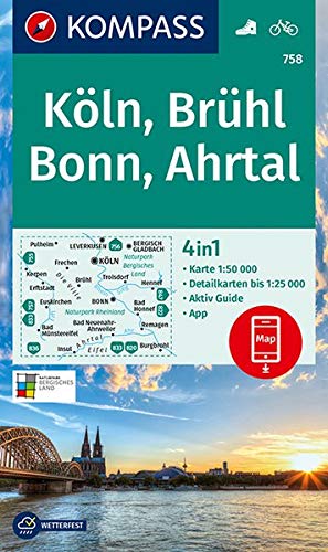 758 Köln, Brühl, Bonn, Ahrtal 1:50000 - Kompass Wanderkarte