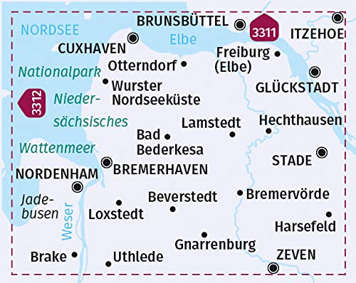 3313 Elbe-Weser-Dreieck 1:70.000 - KOMPASS Fahrradkarte