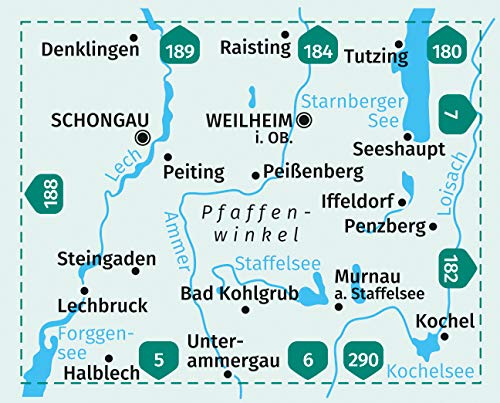 179 Pfaffenwinkel, Schongau, Weilheim i. OB 1:50.000 - Kompass Wanderkarte