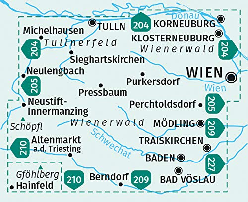 208 Wienerwald 1:25.000 - Kompass Wanderkartenset