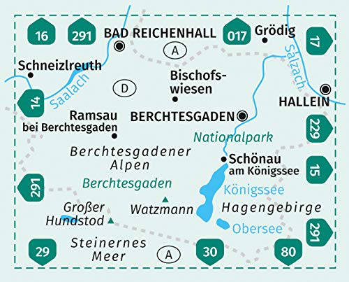 794 Berchtesgadener Land -  Königssee - Nationalpark Berchtesgaden 1 : 25 000 Kompass Wanderkarte