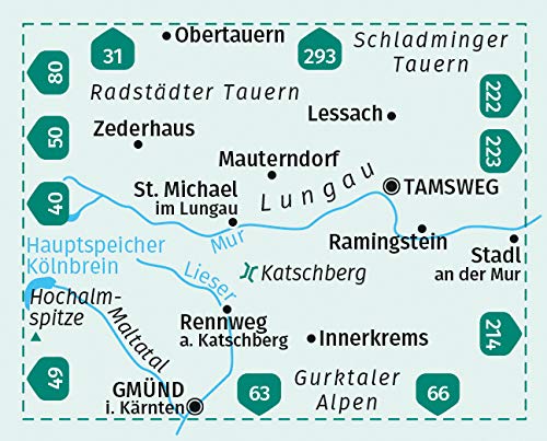 67 Lungau Kompass Wanderkarte schnitt