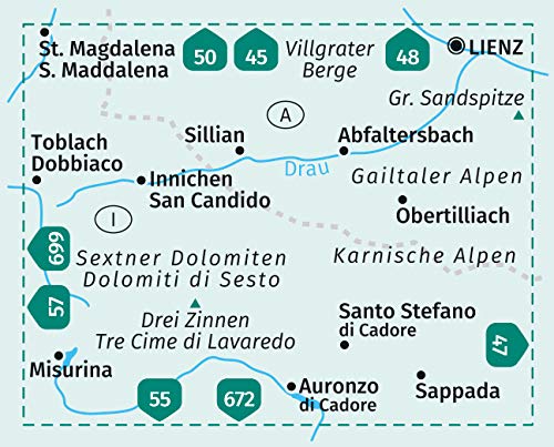 58 Sextner Dolomiten 1:50.000 - Kompass Wanderkarte