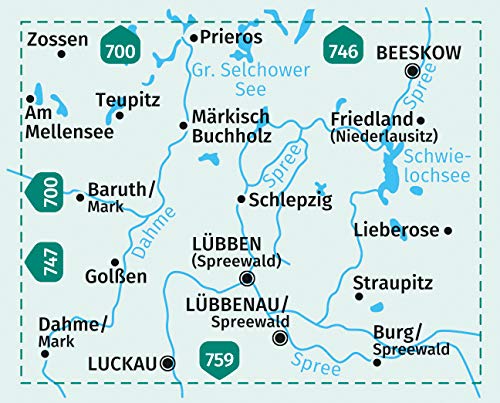 748 Spreewald 1:50.000 - Kompass Wanderkarte