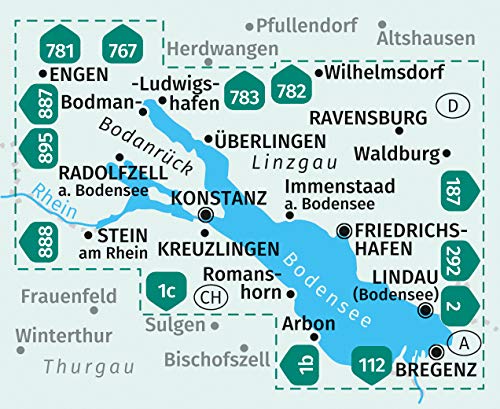 11 Bodensee 1:35.000 - Kompass Wanderkartenset