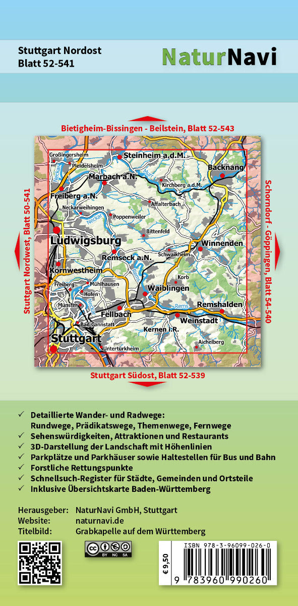 Stuttgart Nordost - 1:25.000 NaturNavi Wanderkarte