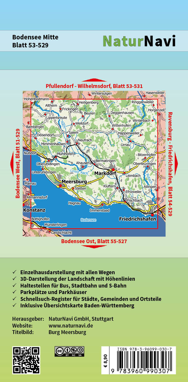 Bodensee Mitte - 1:25.000 NaturNavi Wanderkarte