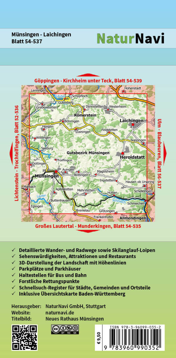 Münsingen - Laichingen - 1:25.000 NaturNavi Wanderkarte
