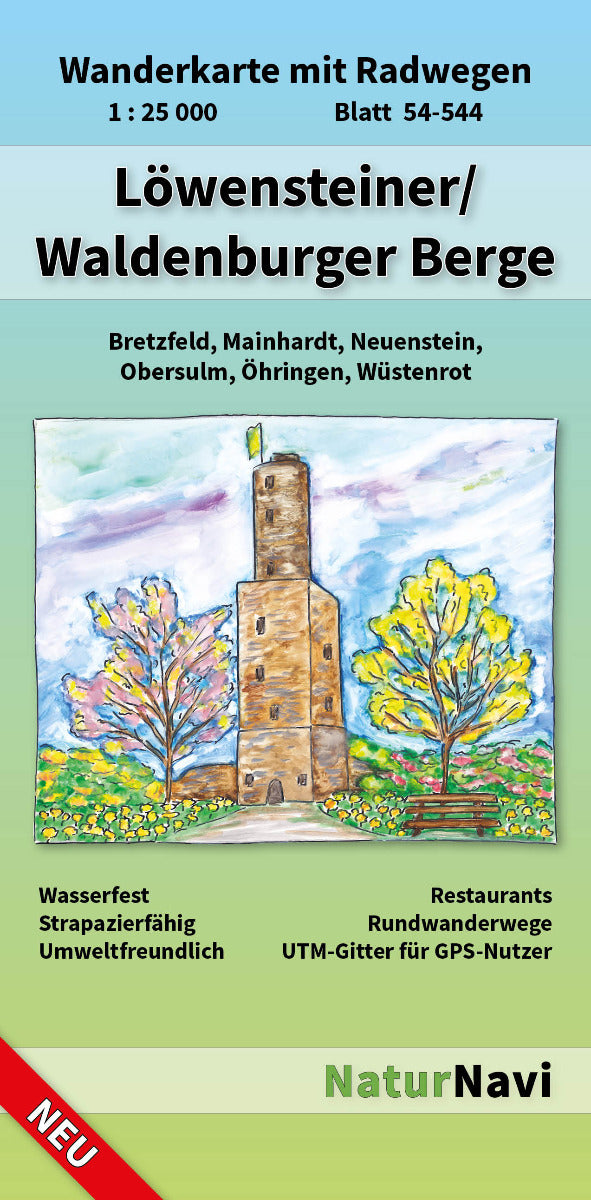 Löwensteiner - Waldenburger Berge - 1:25.000 NaturNavi Wanderkarte