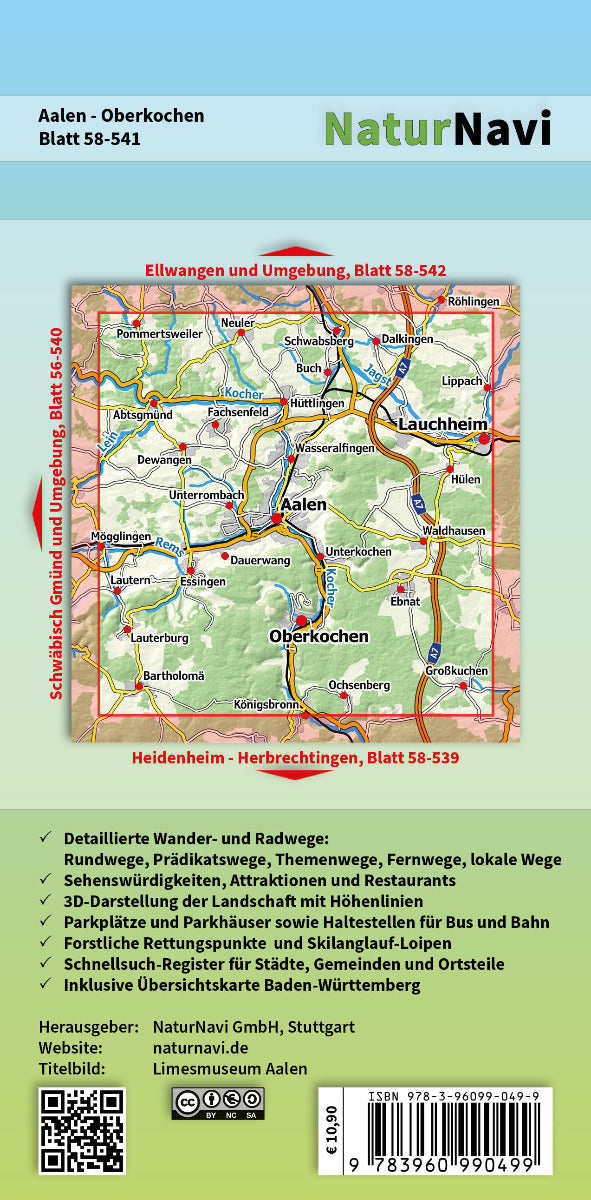 Aalen - Oberkochen - 1:25.000 NaturNavi Wanderkarte