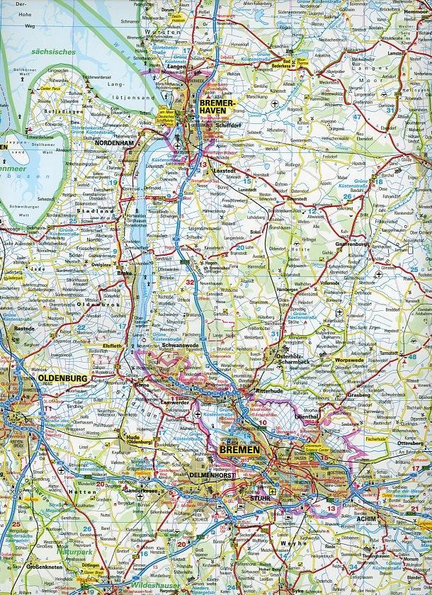 Niedersachsen und Bremen 1:300.000 - ADAC Bundesländerkarte