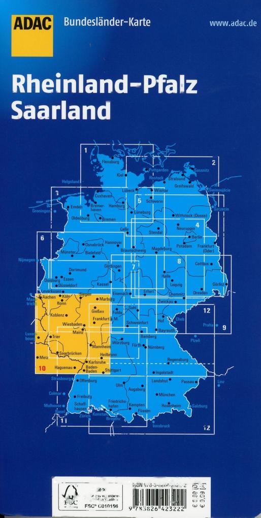 Rheinland-Pfalz und Saarland 1:250.000 - ADAC Bundesländerkarte