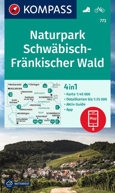 773 Naturpark Schwäbisch-Fränkischer Wald 1:40.000 - Kompass Wanderkarte