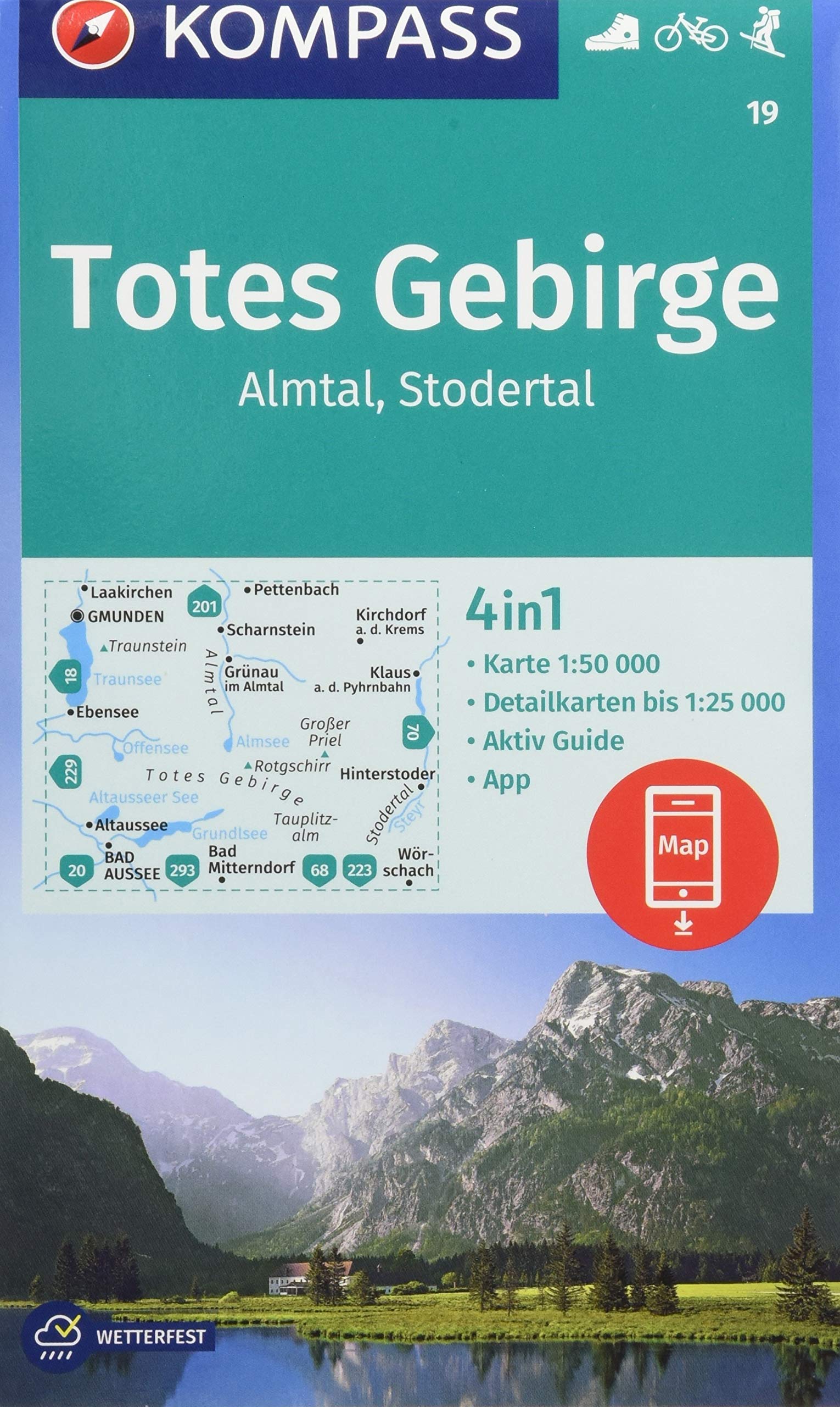 19 Totes Gebirge 1:50.000 - Kompass Wanderkarte