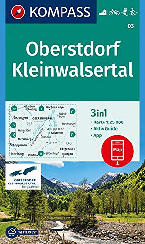 03 Oberstdorf, Kleinwalsertal - 1:25000 Kompass Wanderkarte