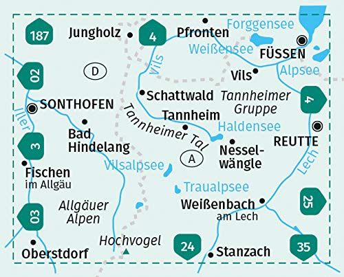 04 Tannheimer Tal 1:35 000 - Kompass Wanderkarte