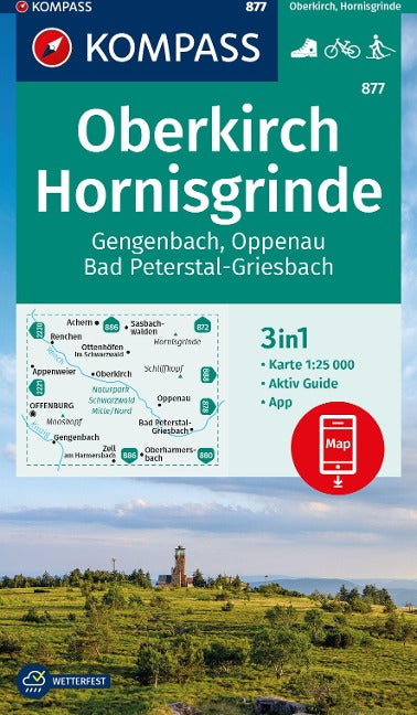 877 Oberkirch, Hornisgrinde 1:25.000 - Kompass Wanderkarte