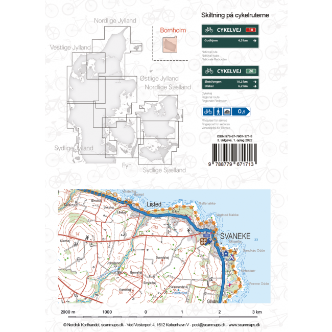 Bornholm - Fahrradkarte 1:50.000