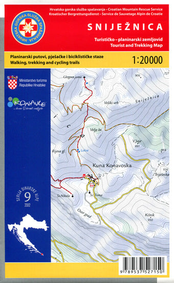 Snjeznica Kroatien Wanderkarte - 1:25.000