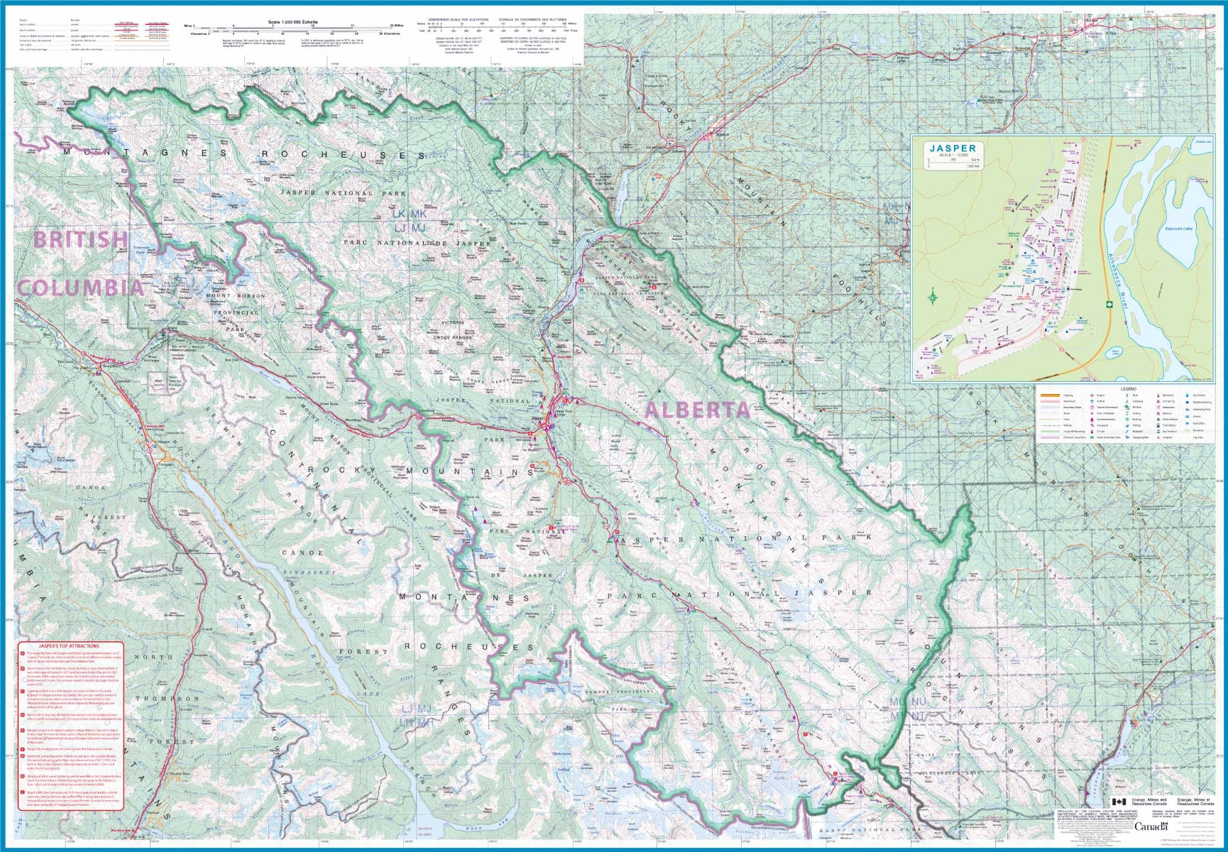 Banff & Jasper National Parks 1:240.000 / 1:250.000 - ITM