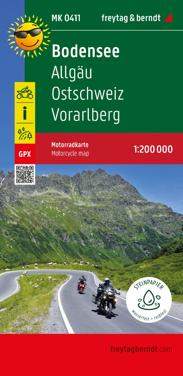 Motorradkarte Bodensee 1:200.000 - Freytag & Berndt
