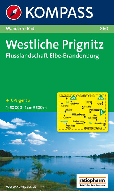 860 Westl. Prignitz-Elbe-Brandenburg - Kompass Wanderkarte